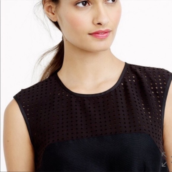 J. Crew Perforated A-Line Black Dress Size 0 - Picture 2 of 12